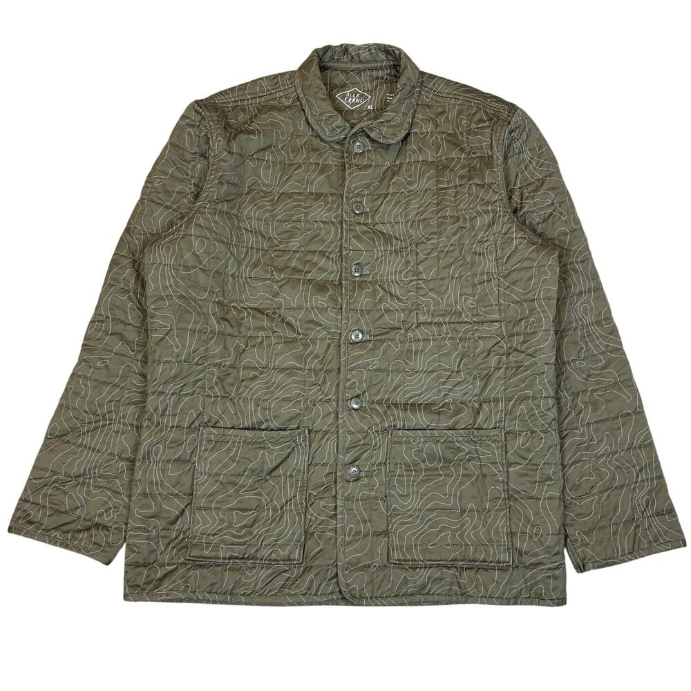 Alex Crane Quilted Kite Jacket Tank Maps Men's XL Gorpcore Military